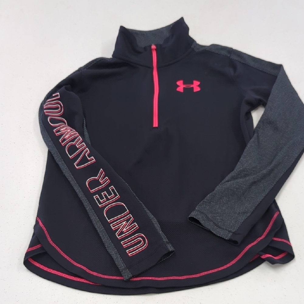 Under Armour Black and Pink Pullover XL
